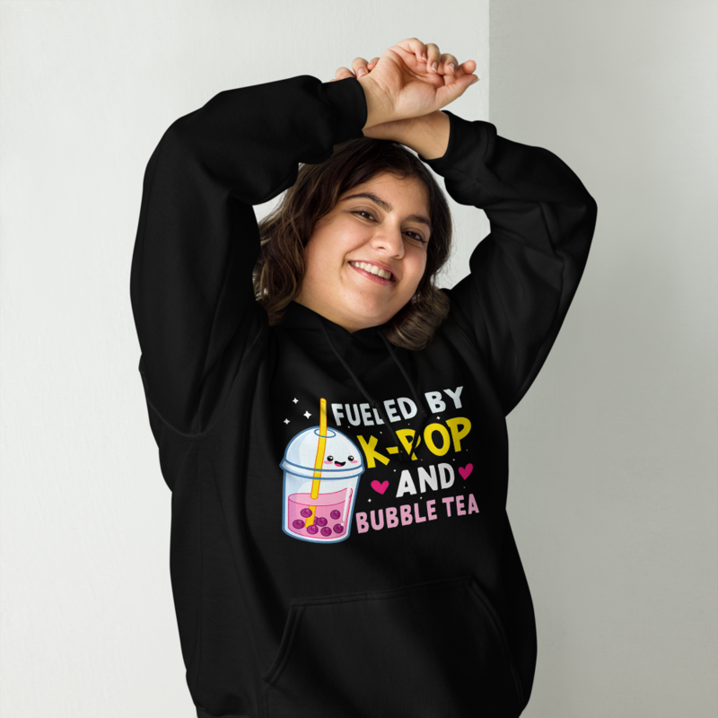 Fueled By K-Pop And Bubble Tea Anime Unisex Hoodie