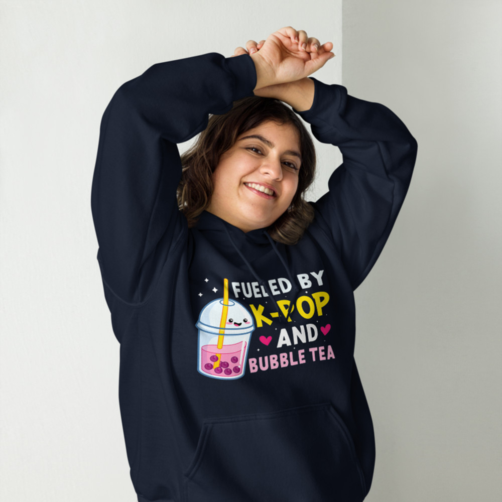 Fueled By K-Pop And Bubble Tea Anime Unisex Hoodie