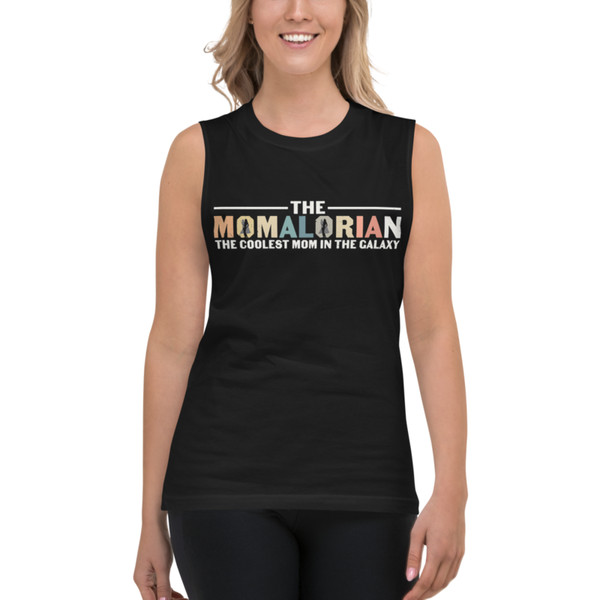 The Momalorian The Coolest Mom In The Galaxy Funny Muscle Shirt