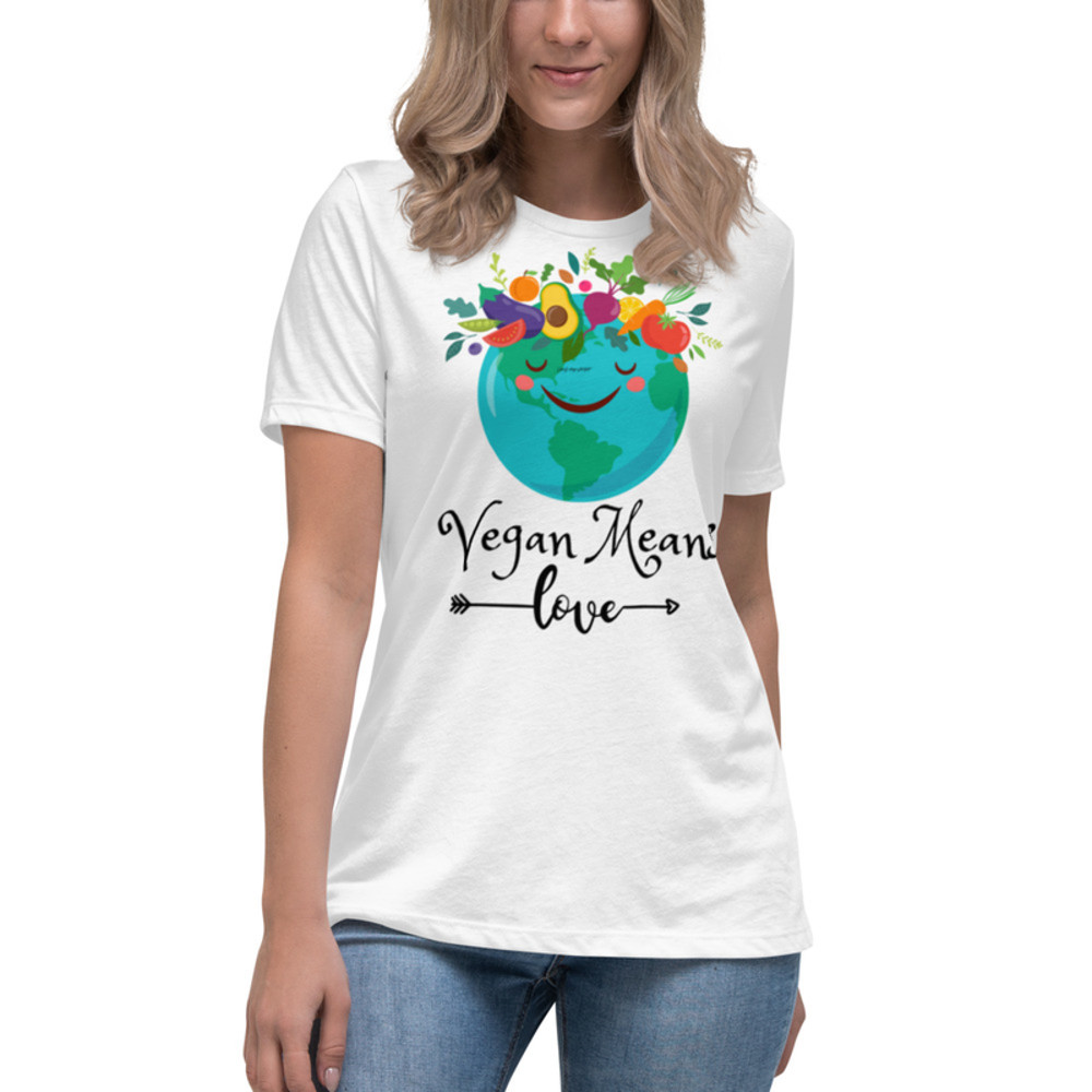 Vegan Means Love Women's Relaxed T-Shirt