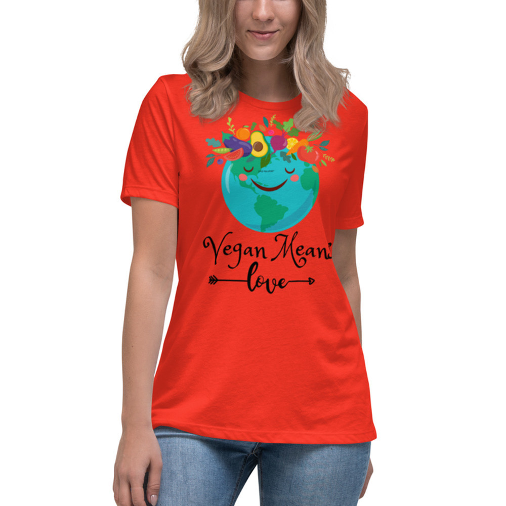 Vegan Means Love Women's Relaxed T-Shirt