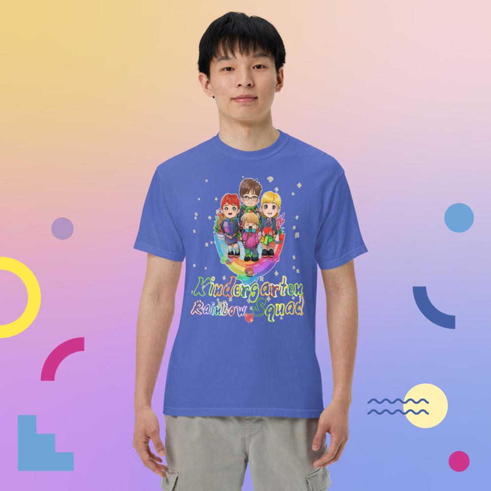 Kindergarten Rainbow Squad Boys Girls Team Unisex garment-dyed heavyweight t-shirt