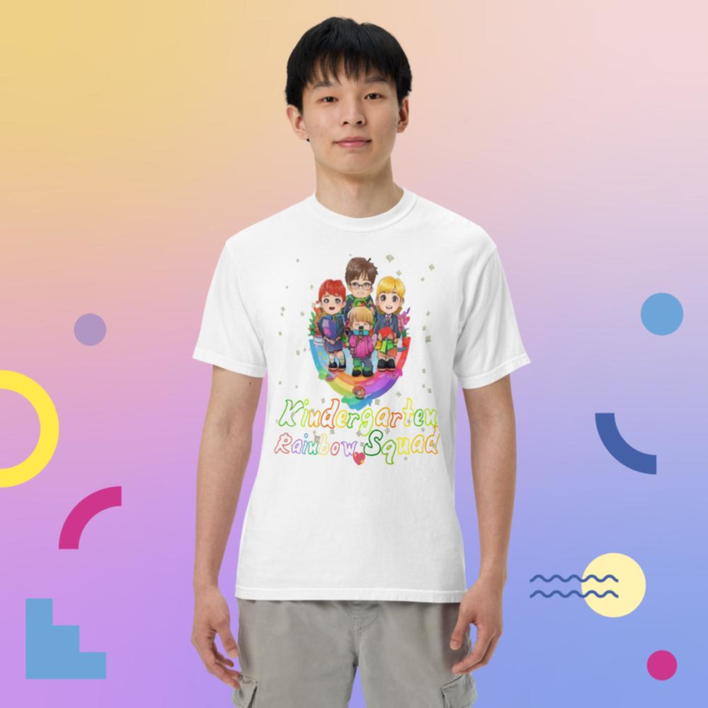 Kindergarten Rainbow Squad Boys Girls Team Unisex garment-dyed heavyweight t-shirt