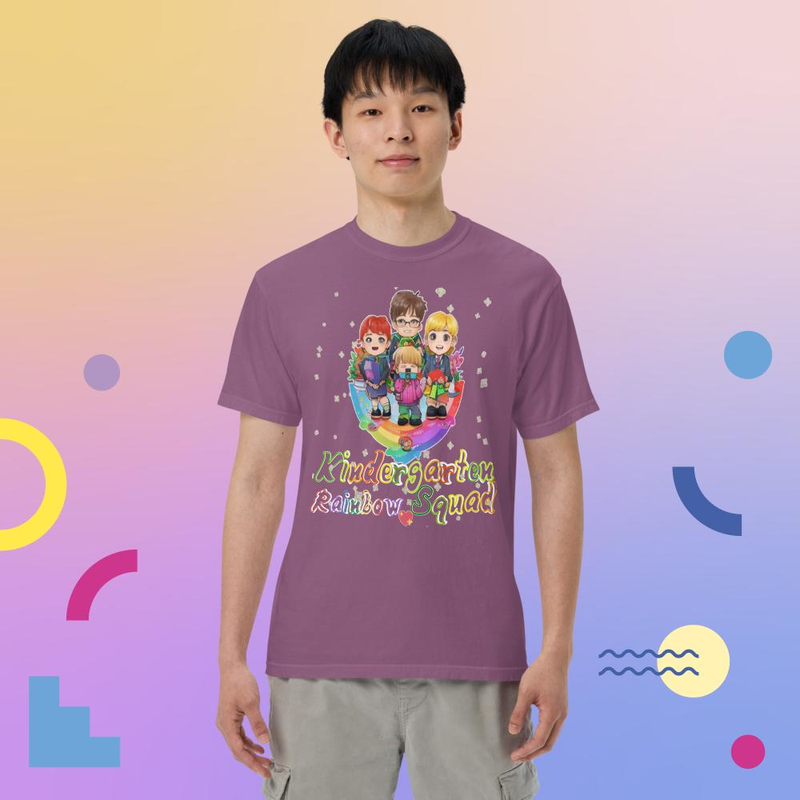 Kindergarten Rainbow Squad Boys Girls Team Unisex garment-dyed heavyweight t-shirt