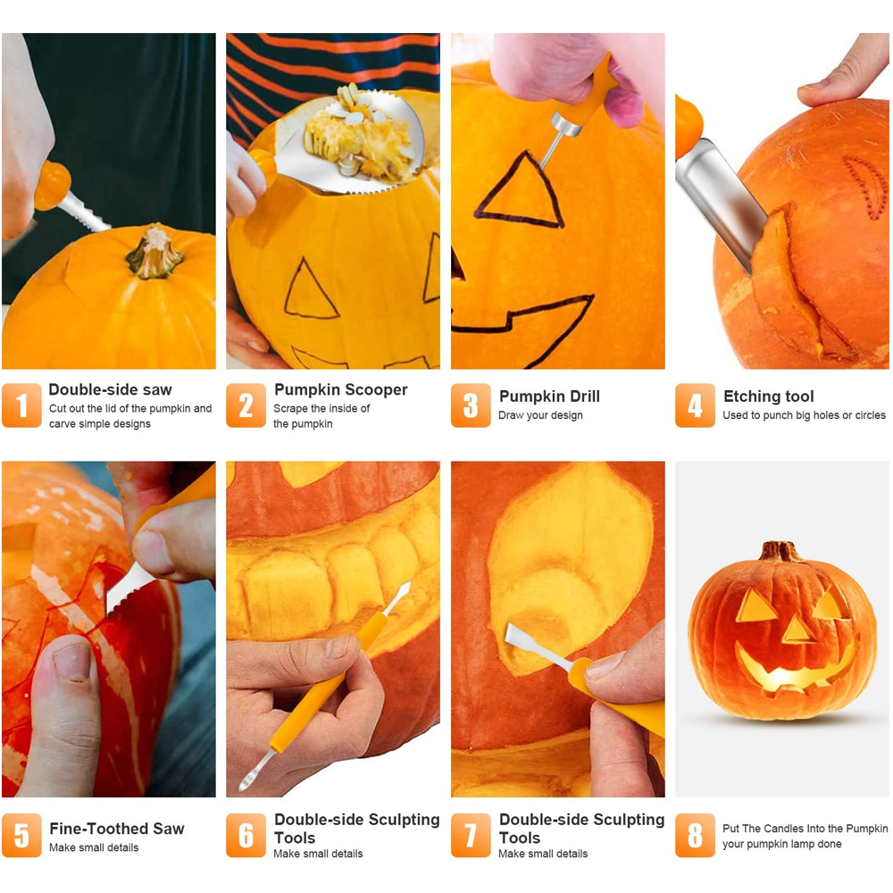 Halloween Pumpkin Carving Tool Kit (9 Pcs) 2