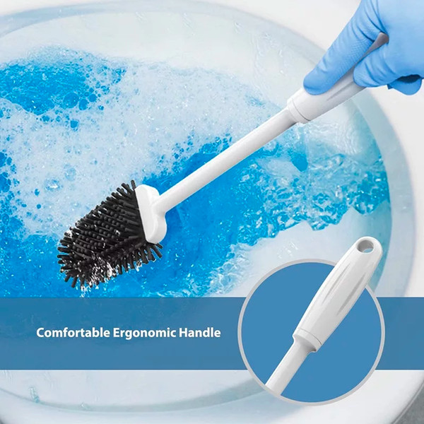 Revolutionary Flexible Silicone Toilet Brush With Holder