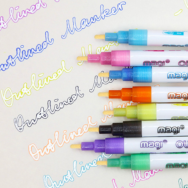 Self-Outline Metallic Markers | Double Line Outline Pen