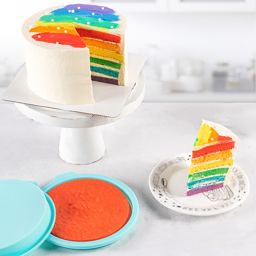 8" Silicone Rainbow Cake Mold Set 1