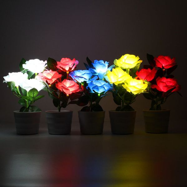 Solar Powered LED Rose Light