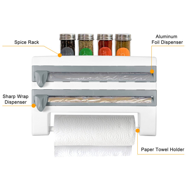 4-in-1 Wall Mount Multi Roll Holder & Rack