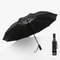 Windproof LED Inverted Umbrella with Reflective Stripe & Reverse Folding black