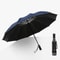 Windproof LED Inverted Umbrella with Reflective Stripe & Reverse Folding blue