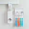 Automatic Toothpaste Dispenser Set With Toothbrush Caddy & Toothpaste Holder