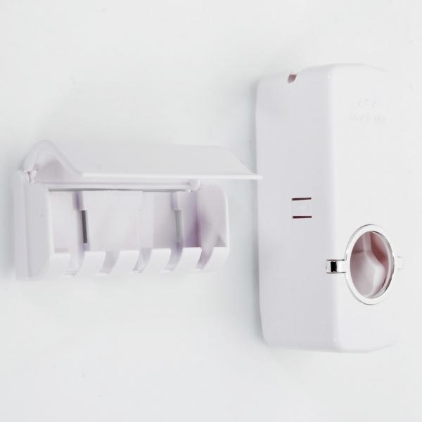 Automatic Toothpaste Dispenser Set With Toothbrush Caddy & Toothpaste Holder