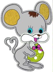 Mouse applique design for children. Suitable for all embroidery machines. Mouse applique embroidery design.