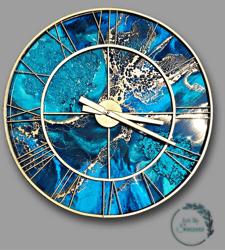 Resin Epoxy Wall Clock - Original Artwork