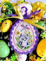 OWL EASTER EGG Ornament cross stitch pattern PDF by CrossStitchingForFun Instant Download, EASTER EGG COLLECTION