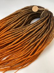 Synthetic ombre DE dreads extensions, crochet Red dreadlocks, Fake dreads, temporary dreads
