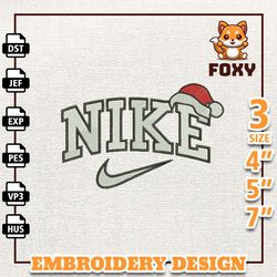 NIKE Christmas Embroidery Design, Christmas Hat Embroidery Design, NIKE Embroidery Design, Instant Download