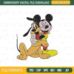 Mickey Friend Pluto Embroidery Design png