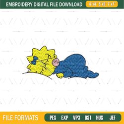 Sleeping Maggie Simpson Embroidery Png