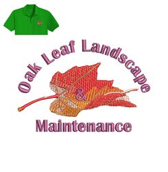 Oka Leaf Landscape Embroidery logo for Polo Shirt,logo Embroidery, Embroidery design, logo Nike Embroidery