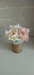 Bouguet delicate roses handmade/ artificial flowers/floral arrangements/gifts for her, mother Day gifts/ home decor