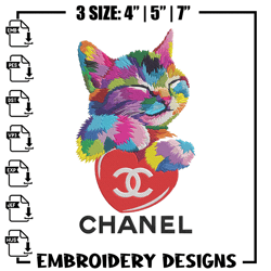 Chanel color cat Embroidery Design, Chanel Embroidery, Embroidery File, Anime Embroidery, Anime shir629