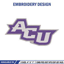 Abilene Christian logo embroidery design, NCAA embroidery, Sport embroidery, Embroidery design ,Logo sport embroidery