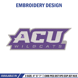 Abilene Christian logo embroidery design, Sport embroidery, logo sport embroidery, Embroid124