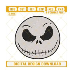 Jack Skellington Face Embroidery Designs, Nightmare Before Christmas Face Embroidery Files.jpg
