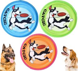Dog Flying Disc, 3 Pack Dog Flyer Dog Toy, Lightweight Flying Disc Dog Fetch Toy for Small, Large Dogs & Puppies - Float