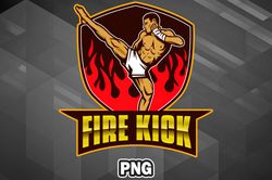 Boxing PNG FIRE KICK PNG For Sublimation Print