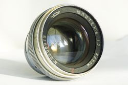 Jupiter-8 red P 2/50 lens for rangefinder camera Kiev Contax RF KMZ USSR