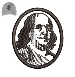 Benjamin Franklin Embroidery logo for Cap,logo Embroidery, Embroidery design, logo Nike Embroidery