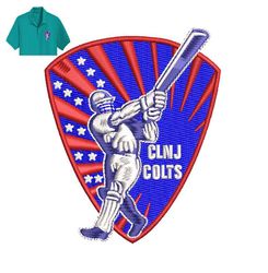 CLNJ Colts Embroidery logo for Polo Shirt,logo Embroidery, Embroidery design, logo Nike Embroidery