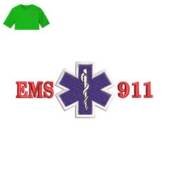 EMS 911 Embroidery logo for T Shirt,logo Embroidery, Embroidery design, logo Nike Embroidery