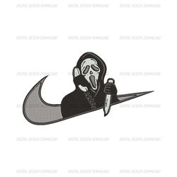 Nike x Scream Ghost Face Embroidery Machine Designs Png