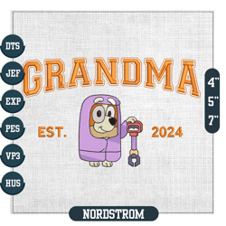 Grandma Bluey And Bingo The Grannies Est 2024 Embroidery ,Embroidery Files, Digital Embroidery Design