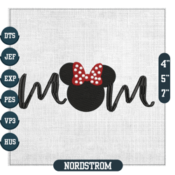 Mom Disney Minnie Mouse Head Embroidery ,Embroidery Files, Digital Embroidery Design