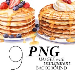 Watercolor Pancake Clipart Png Transparent Background, Pancake Breakfast Illustrations, Pancake Stack Clipart Images