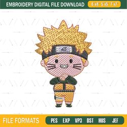 Anime Embroidery Naruto Chibi Proud design png