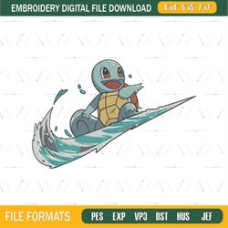 Swoosh squirtle embroidery design, Pokemon embroidery,Anime design,Embroidery file, Embroidery shirt, Digital download,