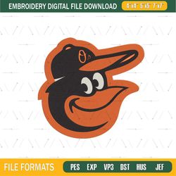 Baltimore Orioles Embroidery Design, Logo Embroidery, MLB Embroidery