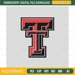 Texas Tech Red Raiders Embroidery File, NCAA Teams Embroidery Designs File,Nike Embroidery Design,Embroidery Design,Embr