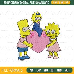 The Simpsons Family Valentine Day Embroidery