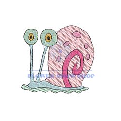 Gary The Pink Snail Embroidery Png