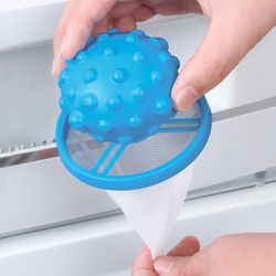 Washing Machine Cleaning Ball Hair Removal Filter Bag, Laundry Cleaning Laundry Lint Balls Mesh Pouch