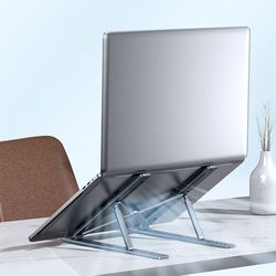 Adjustable Notebook Laptop iPad Stand, Portable Laptop Desk Holder, Aluminum Ventilated Computer Stand