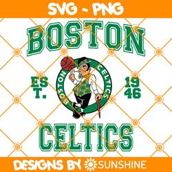 Boston Celtics est 1946 Svg, Boston Celtics Svg, NBA Team SVG, America Basketball Team Svg
